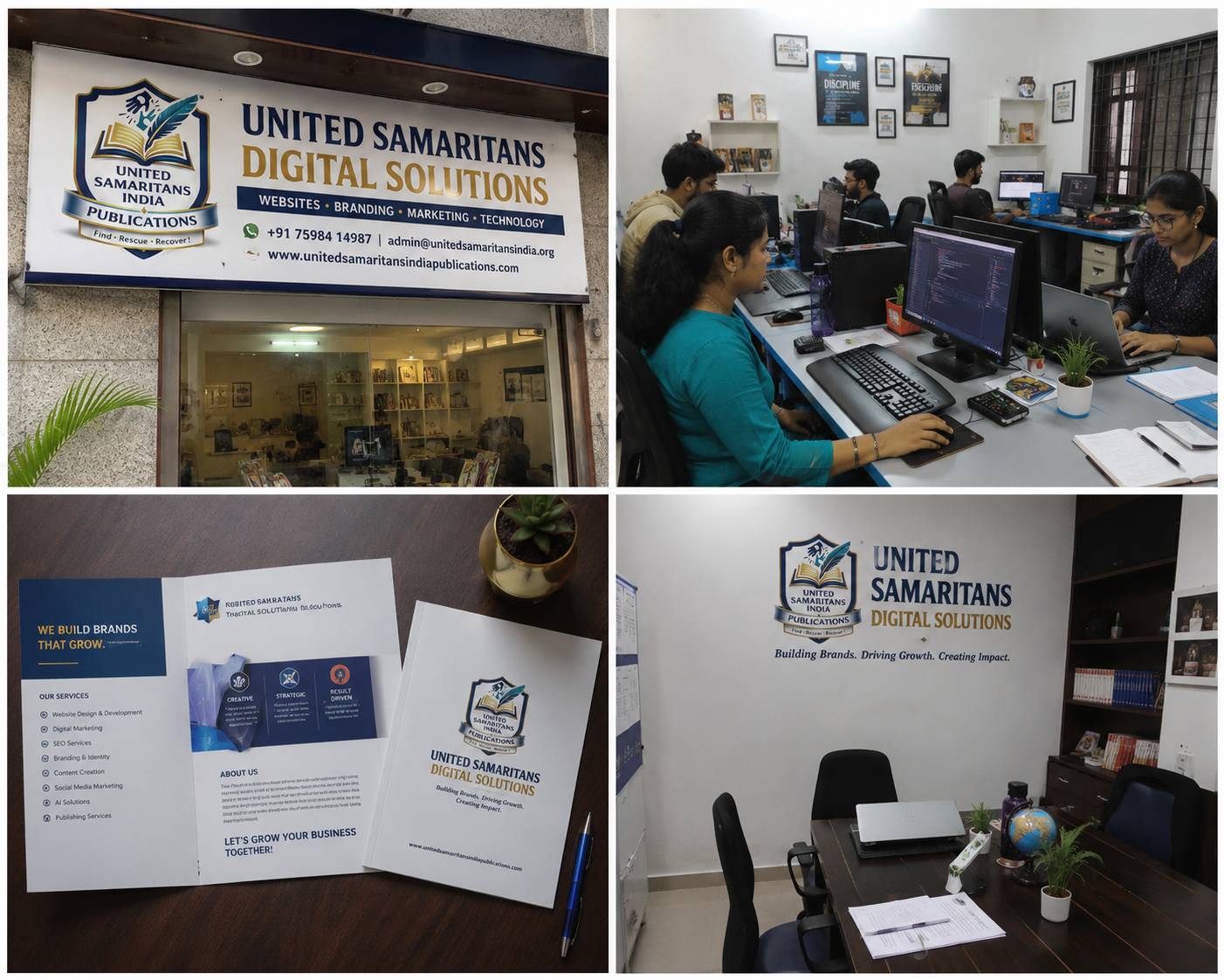United Samaritans Digital Solutions office for website development, branding, and AI business solutions